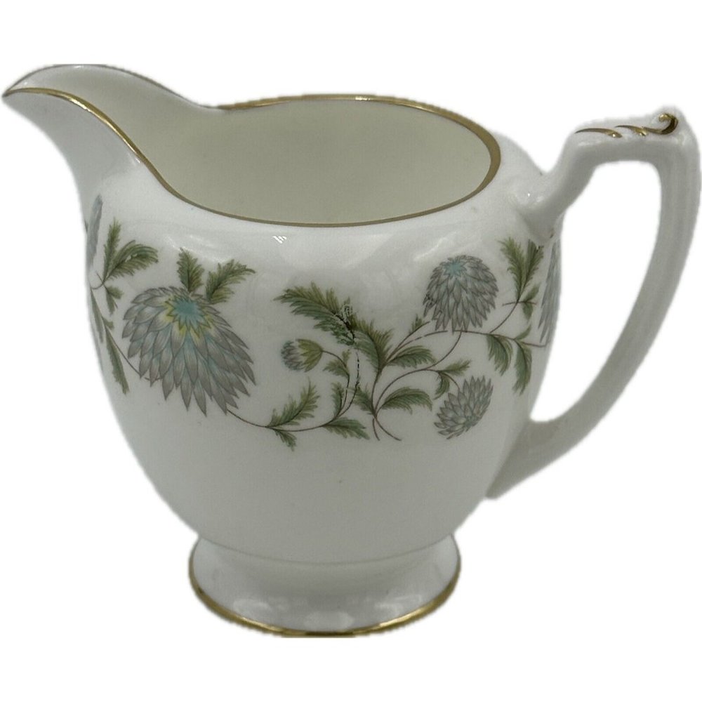 Coalport Fine Bone China Waltz‎ Of The Flowers Small Creamer England Green White